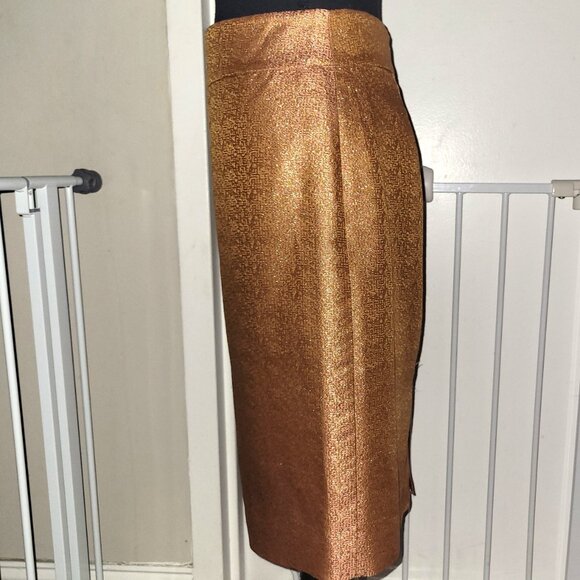 JCrew Orange/Gold Metallic Pencil Skirt - 2 - Picture 3 of 3